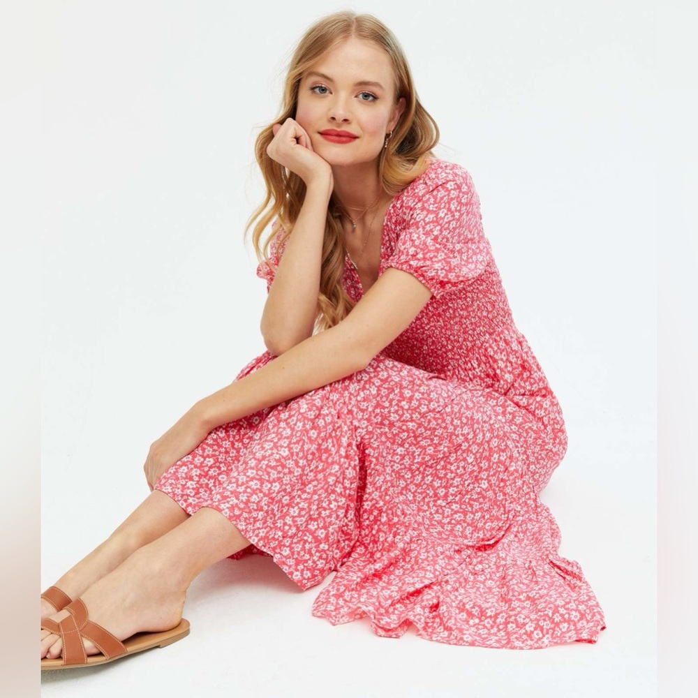 M&S X GHOST / ANTHROPOLOGIE DITZY SMOCKED MIDI DRESS